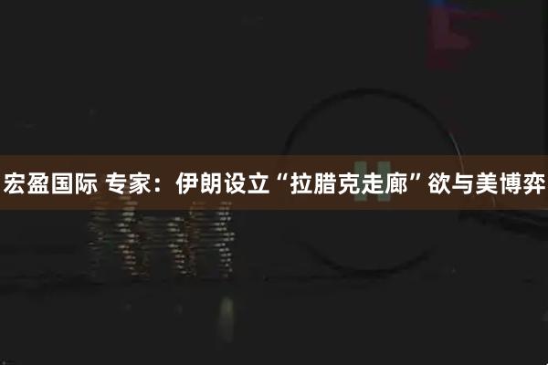 宏盈国际 专家：伊朗设立“拉腊克走廊”欲与美博弈