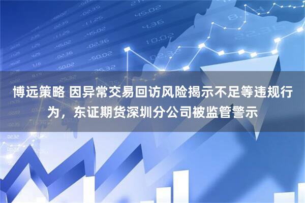 博远策略 因异常交易回访风险揭示不足等违规行为，东证期货深圳分公司被监管警示