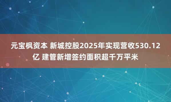元宝枫资本 新城控股2025年实现营收530.12亿 建管新增签约面积超千万平米